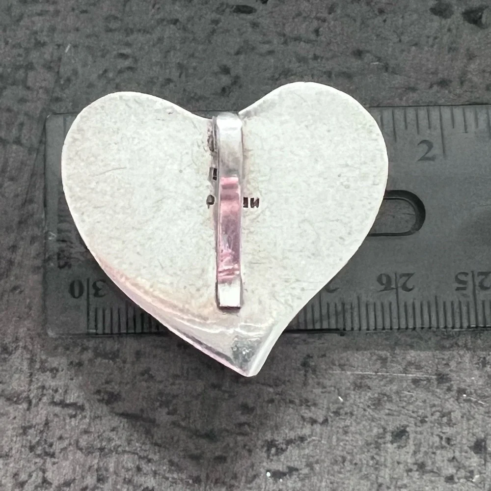 Sterling Silver Vintage Taxco sterling silver heart pendant - Picture 2 of 5